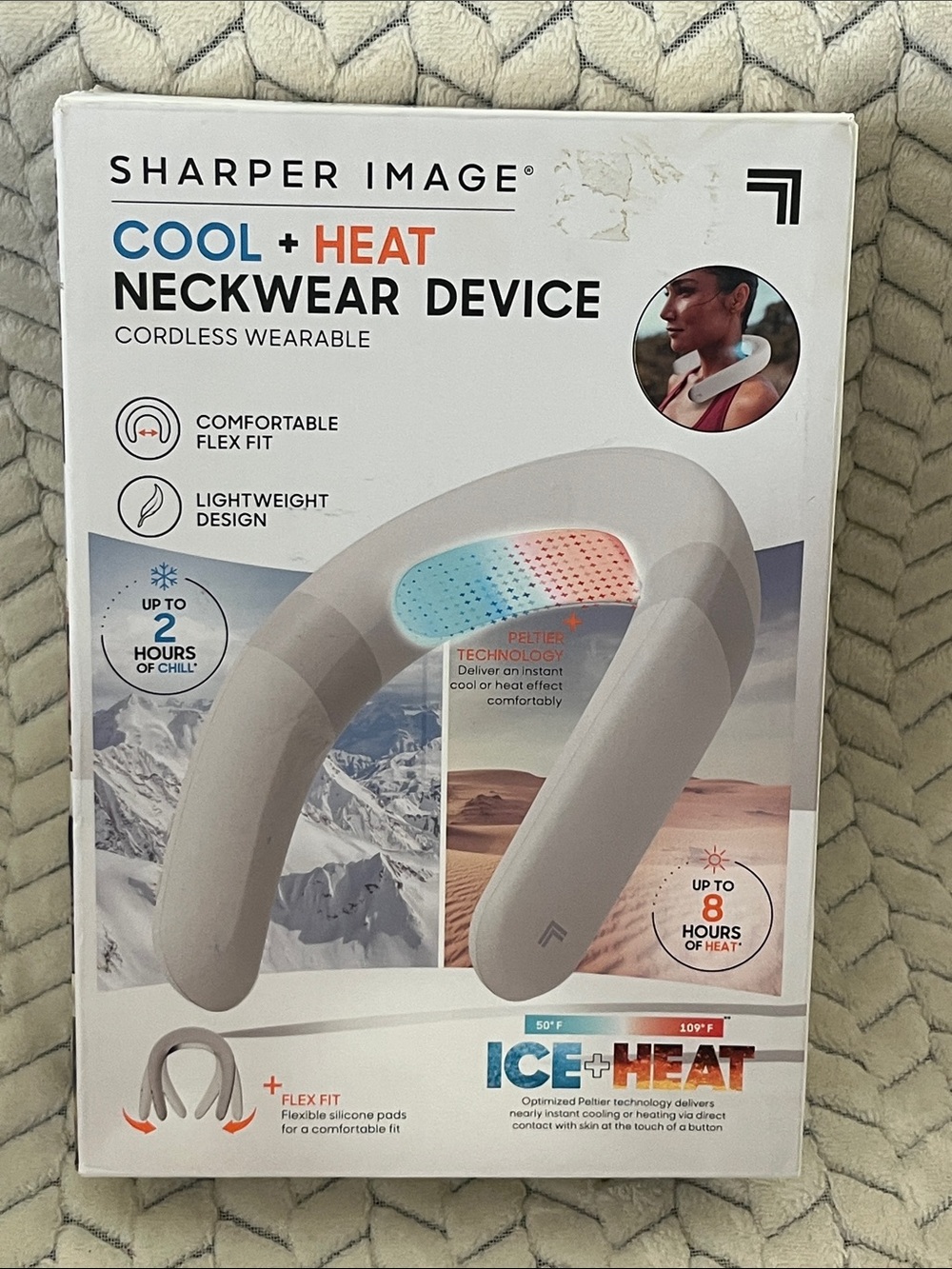Sharper Image Cool + Heat Neckwear Device in White